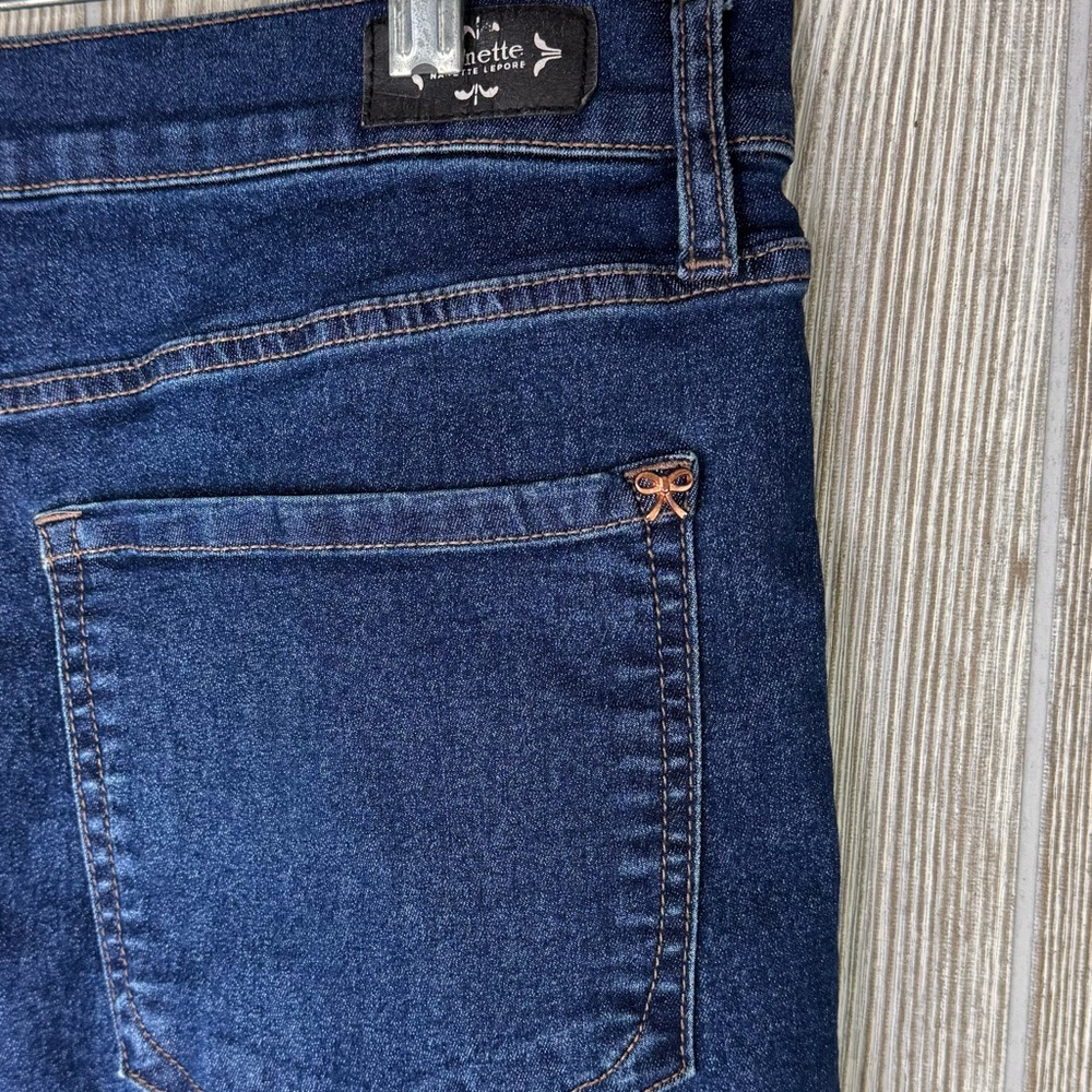 Nanette Lepore Belle High Rise Cropped Skinny Jeans 16 Super Stretchy Flattering - Picture 7 of 11